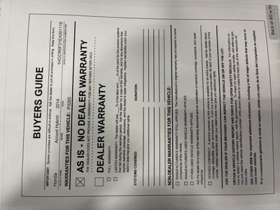 2014 Honda Accord Hybrid 4dr Sdn