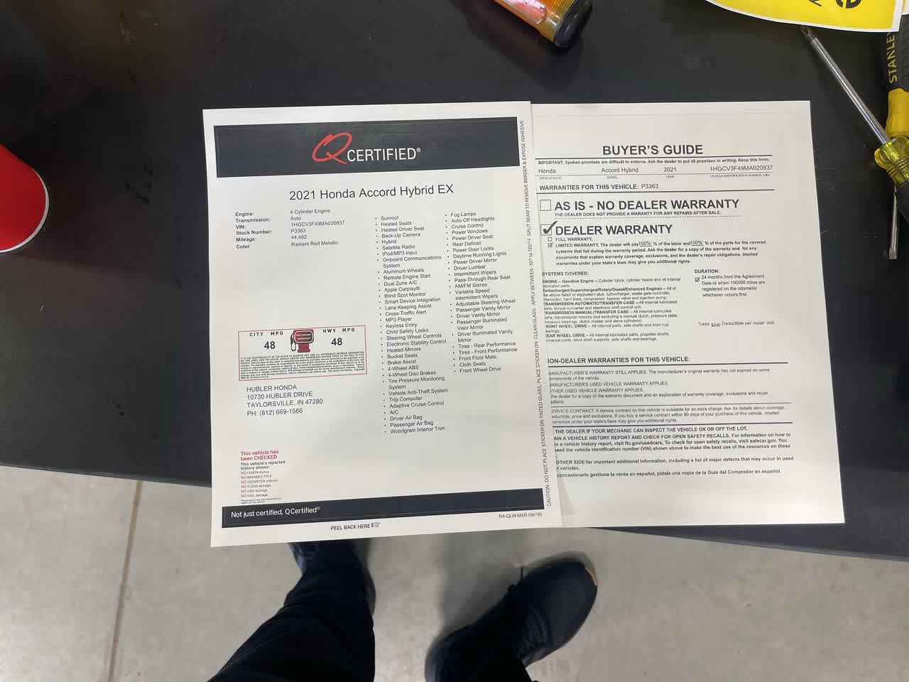 2021 Honda Accord Hybrid EX