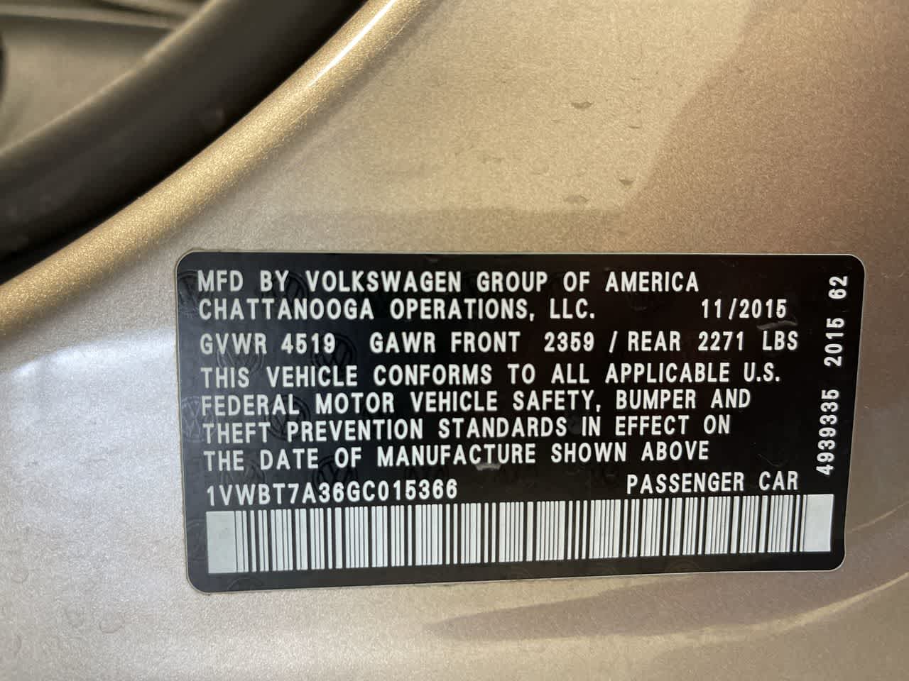 2016 Volkswagen Passat 1.8T SE