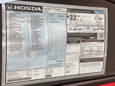 2024 Honda Civic Sport