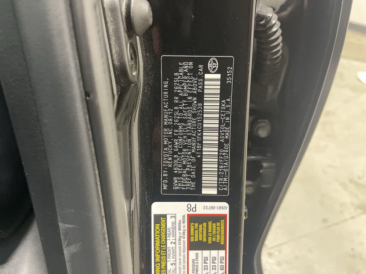 2012 Toyota Camry SE Sport Limited Edition