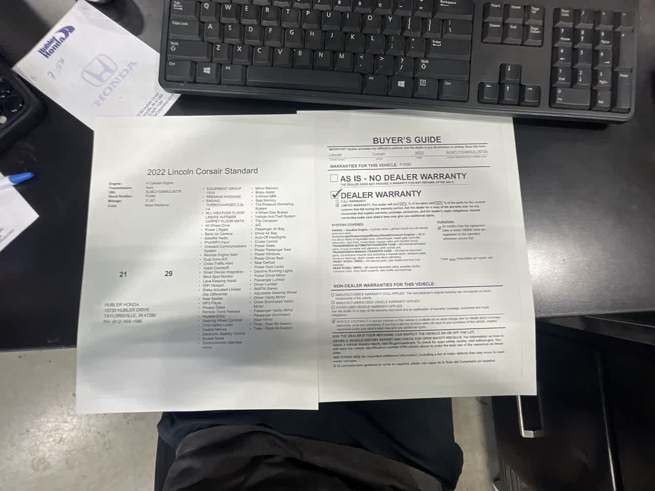 2022 Lincoln Corsair Standard
