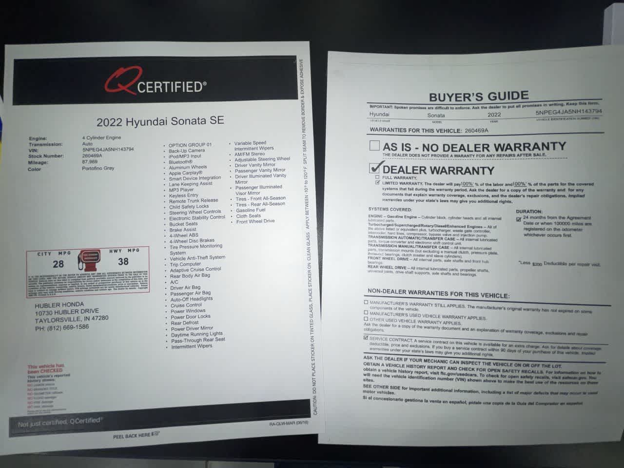 2022 Hyundai Sonata SE