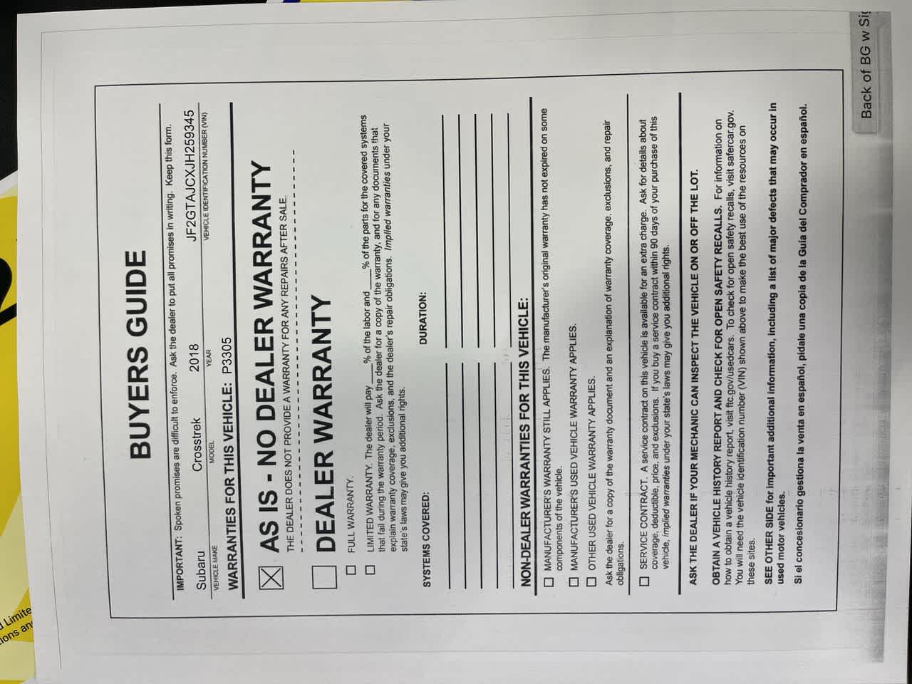 2018 Subaru Crosstrek Limited