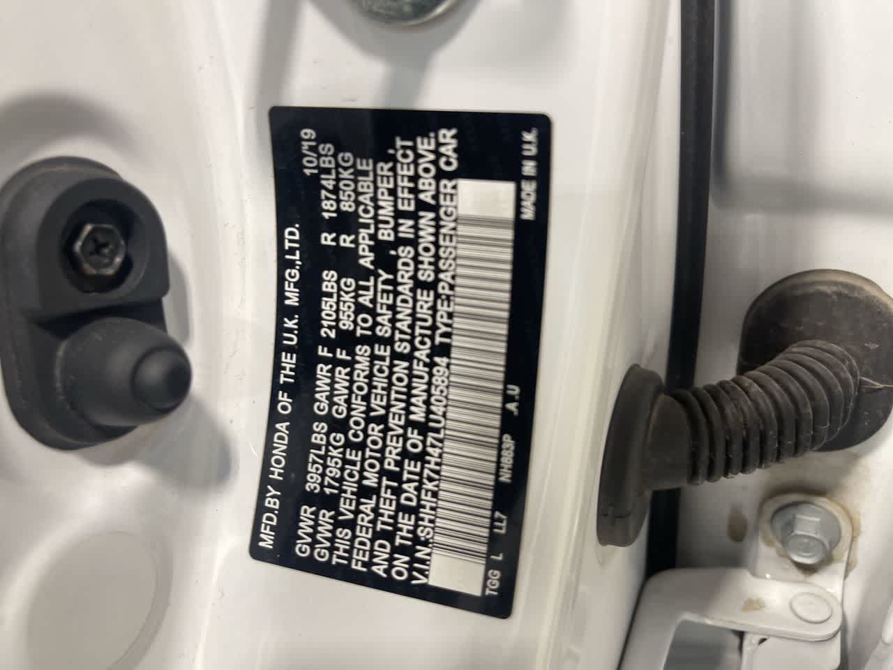 2020 Honda Civic Hatchback Sport